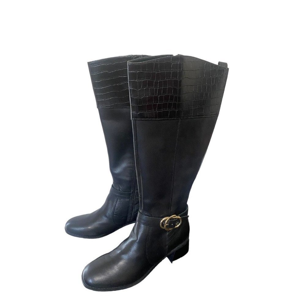 Marc Fisher‎ Women's Hailin Calf Leather Tall Shaft Boots -NWT Black Sz  8M